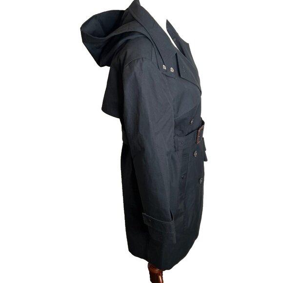J.Crew Womens $348 Petite New Icon Trench Coat Black Size P0 BF458 - Picture 11 of 13